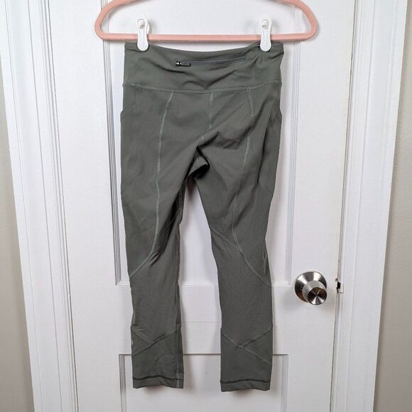 Lululemon | Green Pace Rival Crop Leggings 22" Size 4 - Picture 2 of 9
